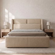 Lumina Wingback Upholstered Bed – made in UAE by Dune & Pine